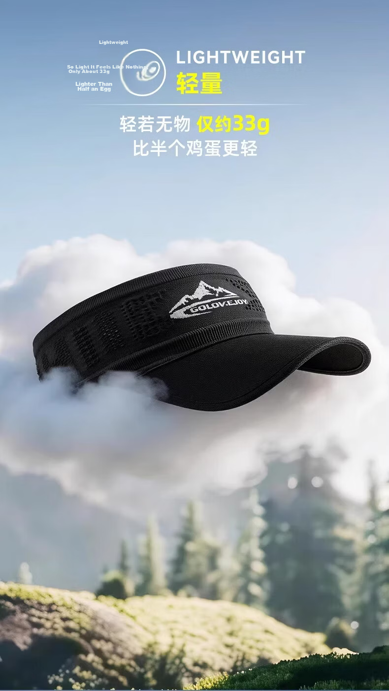 GOLOVEJOY Lightweight Breathable Sweat-Absorbing Outdoor Running Sun Hat Cap for Men and Women, Black 5
