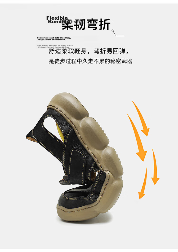 Bull Family Men's Sandals 2026 New Summer Breathable Hollow Out Beach Shoes Soft Leather Soft Sole Slippers for Men 9