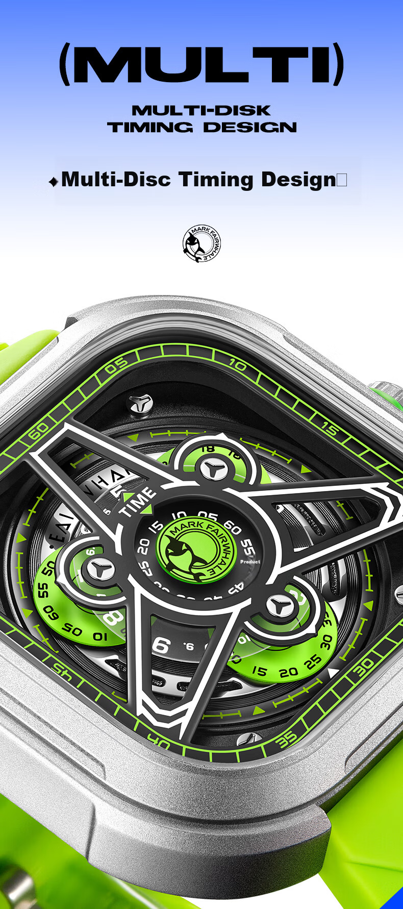 MARK FAIRWHALE Men's Digital Watch Multifunctional Luminous Waterproof Trendy Birthday Gift for Boyfriend 4480 8