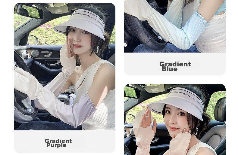 GLO-STORY Women's UV Protection Ice Silk Sun Sleeves Cute Sweet Outdoor Cycling Driving Arm Sleeves 6