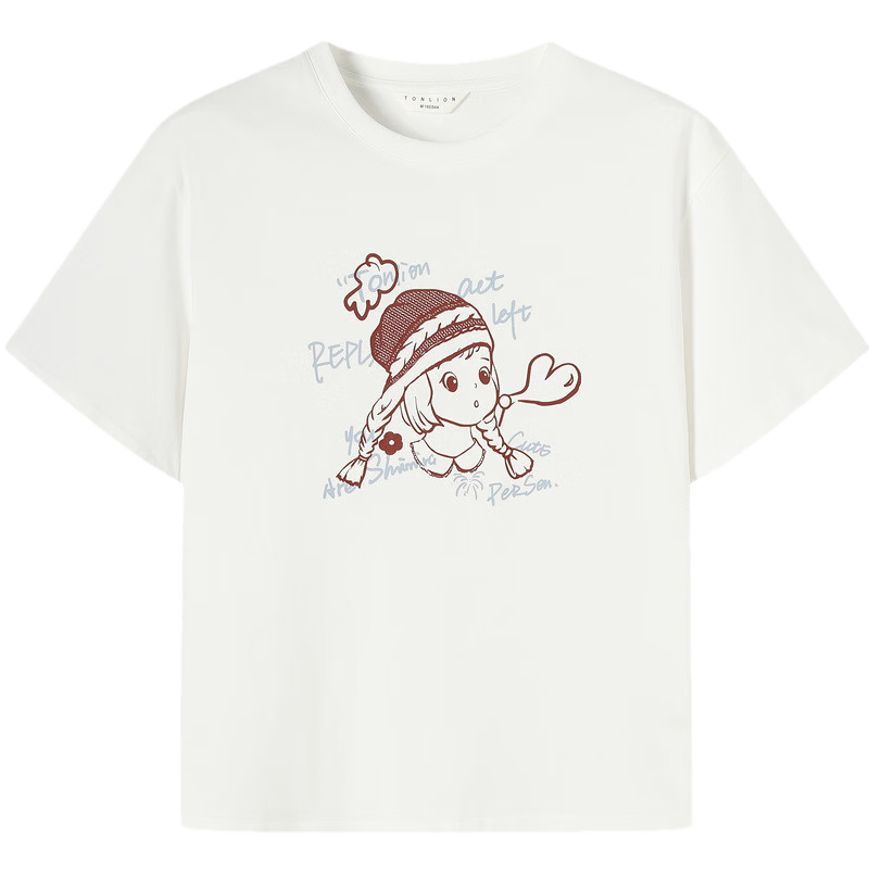TonLion 2026 New Summer Women's Short Sleeve T-Shirt Loose Chic Korean Style Early Spring Top Youthful
