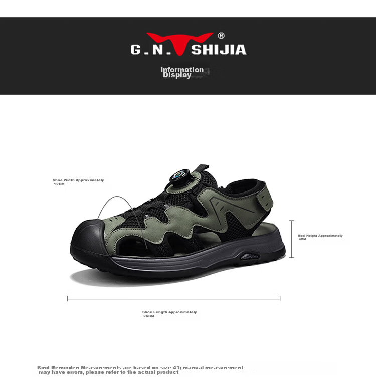 Bull Family Baotou Men's Summer Outdoor Breathable Mesh Soft Sole Versatile Creek Shoes Men's Beach Sandals 32