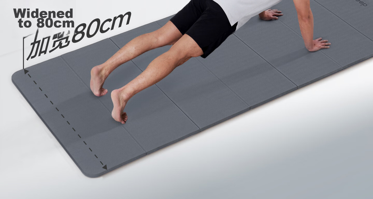 Keep Foldable Yoga Mat Non-Slip Thickened Widened Fitness Home Exercise Mat 7mm Mint Green 10