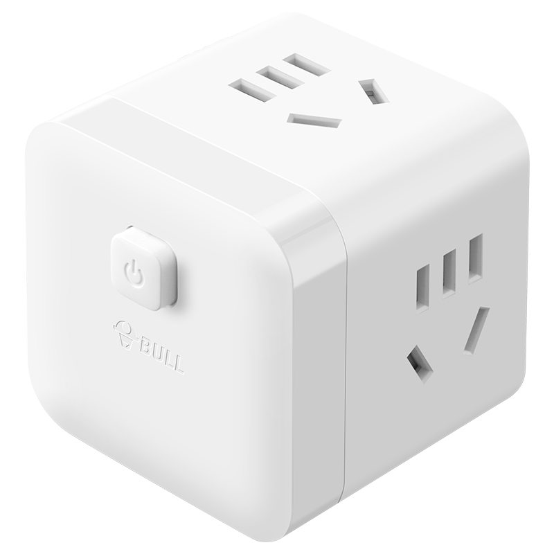 BULL Cube Power Strip, Three-Prong Adapter/power Bar/power Strip/power Board/power Strip, 3 Outlets, Wireless Master Switch Cube, GNV-M103W