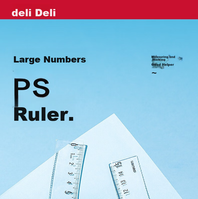 Deli (Deli) 30cm Multi-Color Triangular Ruler with Scale, 6 Scales, Multifunctional Drawing Ruler, College Entrance Exam Blessing Gift 1