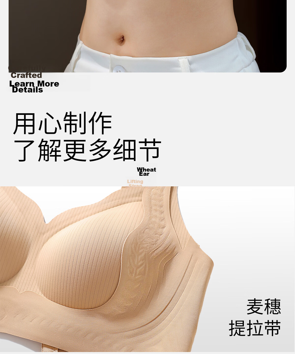 Bingxue Kapok Women's Plus Size Underwear Large Bust Minimizing Push-Up Lightweight Breathable Lifting Anti-Sagging Non-Compressing Bra 27