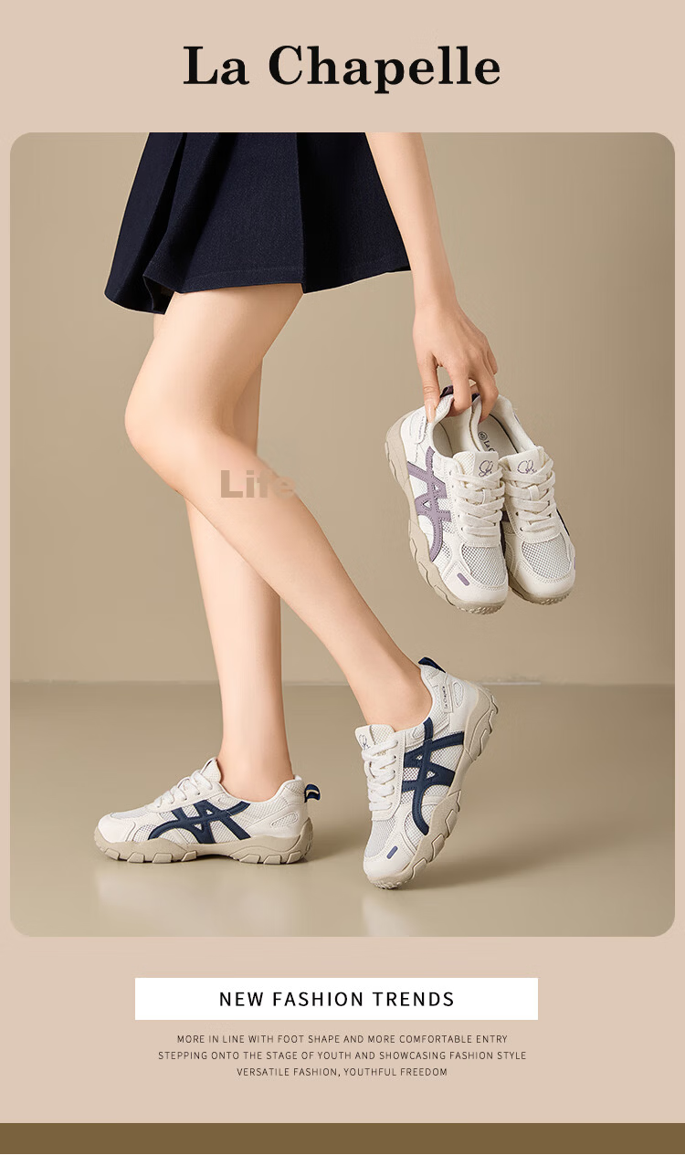 La Chapelle Women's Spring New Outdoor Sports Comfortable Casual Versatile Training Sneakers Purple Size 38 1