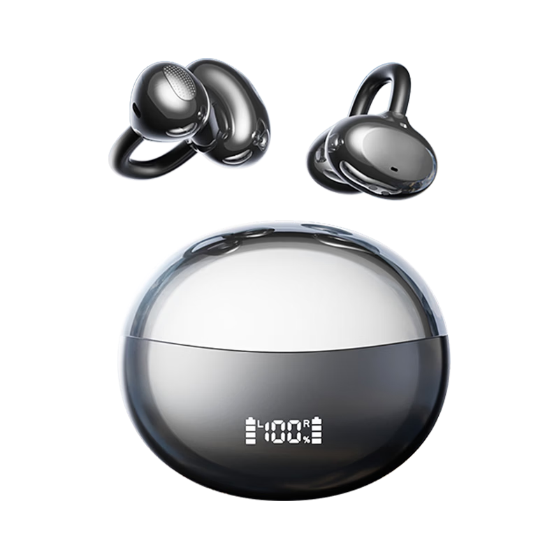 Chuanggu [2026 Latest Model I Berlin Sound] Bluetooth Wireless Clip-On Earphones Comfortable Fit Stable Non-In-Ear High-Fidelity Sound for Fitness Running Sports
