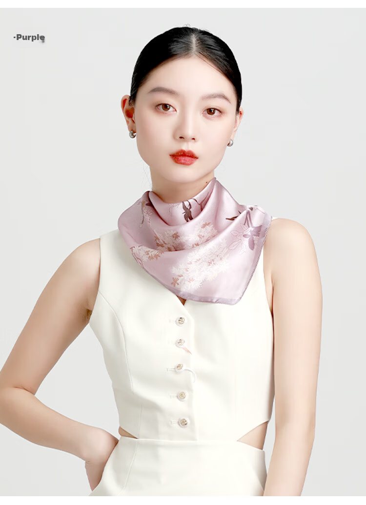 5161 Premium 100% Mulberry Silk Scarf Small Square Neck Scarf 2025 New Printed Hair Tie Gift 12