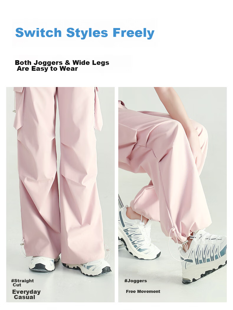 Borui Summer Lightweight American Quick-Dry Work Pants Women's Sports Loose Wide-Leg Slim Hiking Casual Pants 10