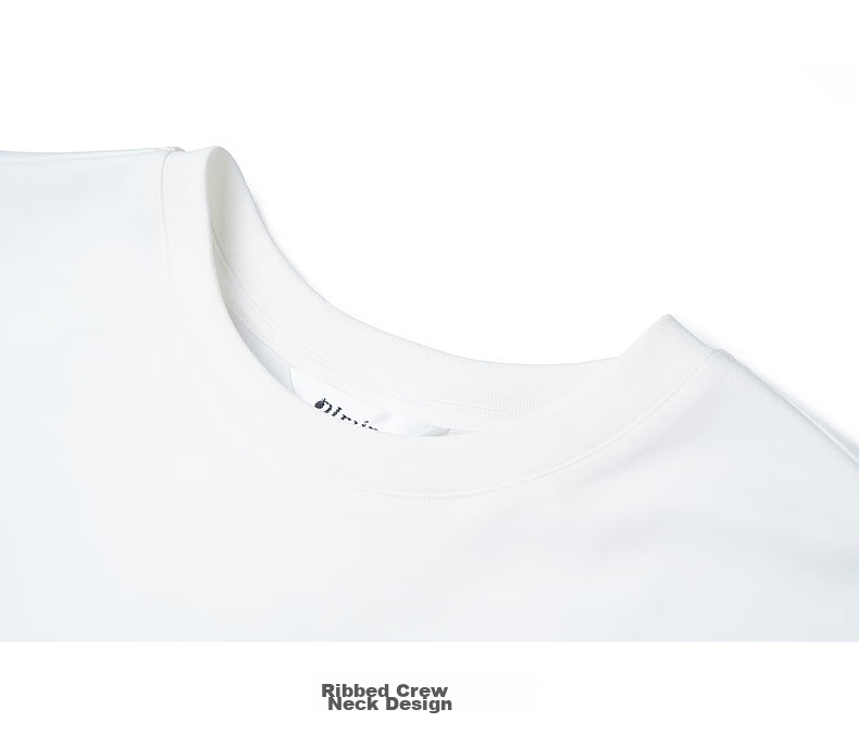 Olrain Summer New Ribbed Crew Neck Deconstructed Gathered Cuff Short Sleeve T-Shirt for Women, Off-White, Size S 23
