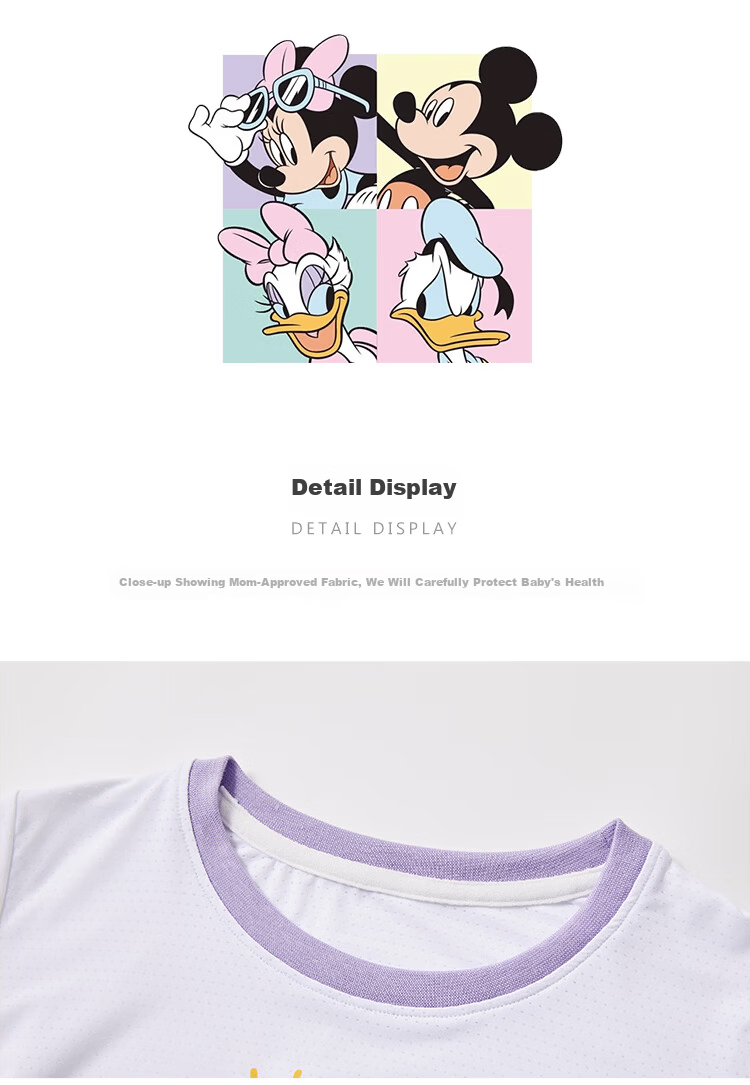 Disney Girls' Sports Set 2026 New Quick-Dry Short Sleeve Top and Shorts Summer Two-Piece Kids' Outfit 11