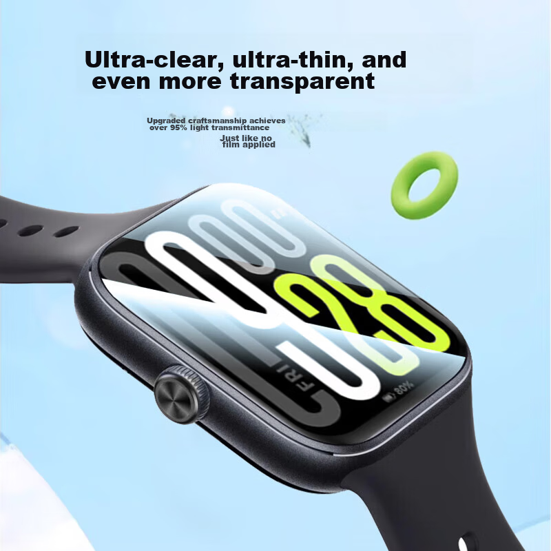 Iboann Redmi Watch 6 Tempered Glass Screen Protector Full Coverage Crystal Coated Curved Film for Xiaomi Watch 6 eSIM Version Shockproof Explosion-Proof 5