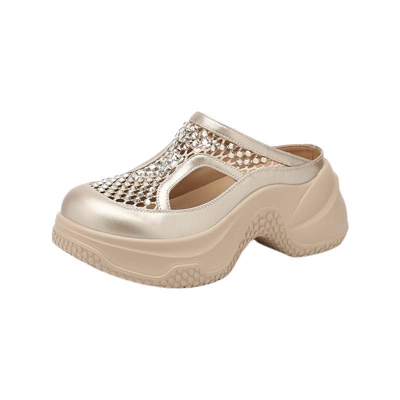 DAPHNE Thick-Soled Closed-Toe Sandals for Women, Outdoor Wear, Summer 2026 New Style, Height-Increasing Slip-On Mules, Women's Platform Shoes