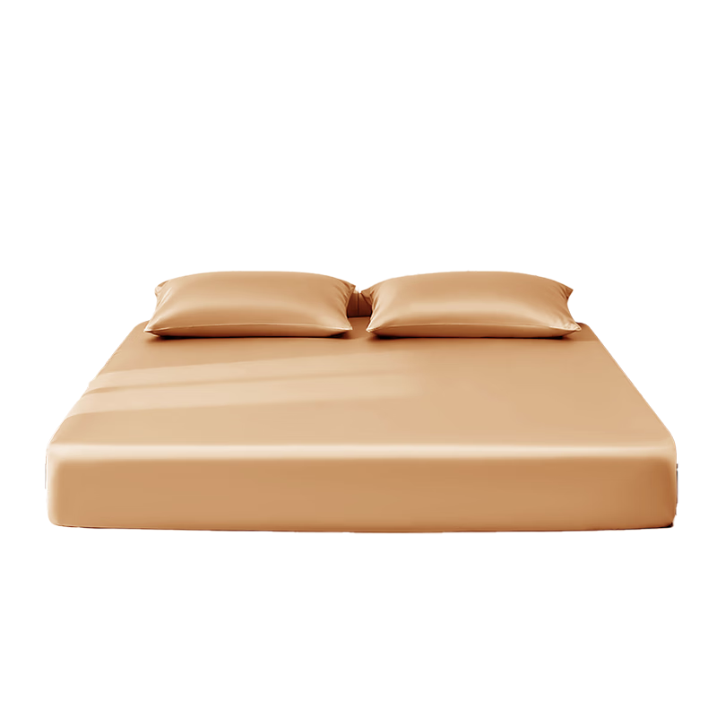 FUANNA Fitted Sheet 140s A-Class Double Yarn Long-Staple Cotton Sateen Mattress Cover Pure Cotton Fitted Sheet 1.8x2m Yellow