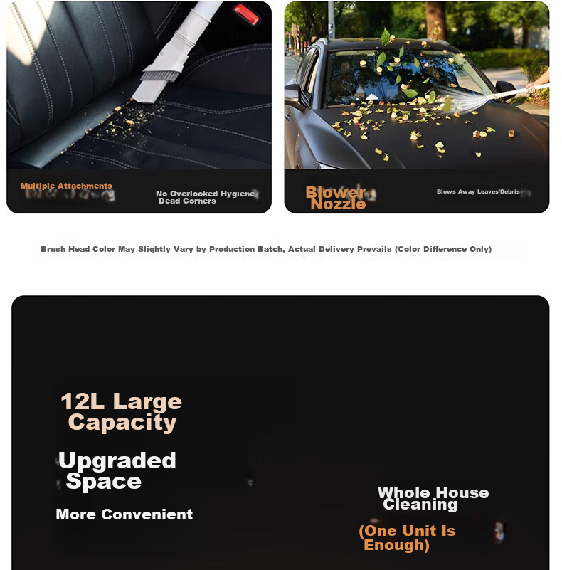 AUX Canister Vacuum Cleaner for Home Use with Powerful Suction, Industrial Cleaning, Renovation, Tile Grouting, Car Use, Commercial, Carpet Blower And Suction Machine, 12L Large Capacity AXC-22AT588A Upgraded Versio 37