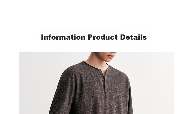 HAUT TON Fine Herringbone Texture Long Sleeve T-Shirt Men 2026 Spring Autumn New Base Layer Henley Collar Top 6002 4