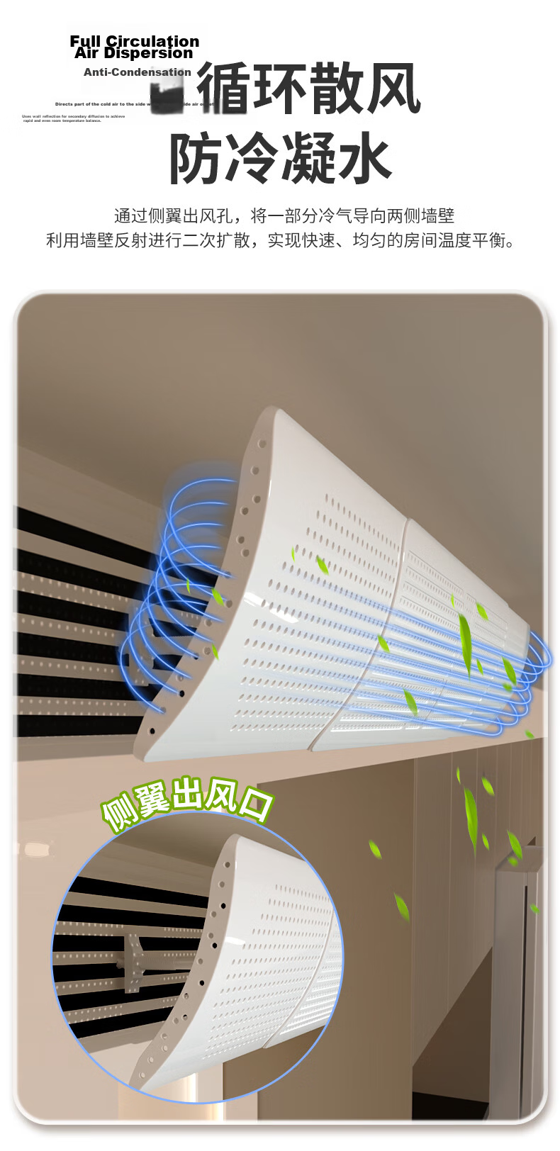Xinfei Central Air Conditioning Wind Deflector, Anti-Direct Blowing Extendable Office Duct Vent Cover, Standard Activated Carbon Model 11