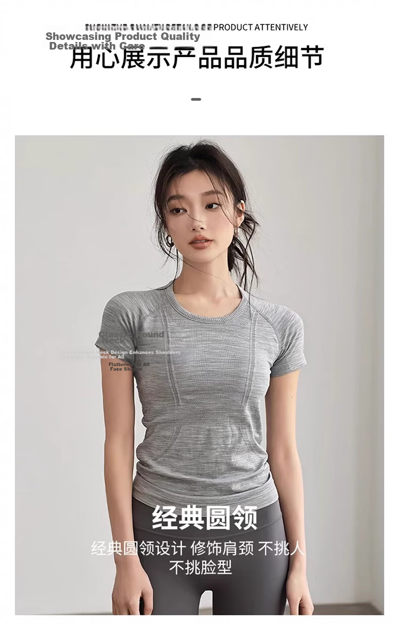 Langsha Summer Quick-Dry Sports Short Sleeve Running T-Shirt Women Slim Yoga Top Professional Pilates Training Fitness Wear 3