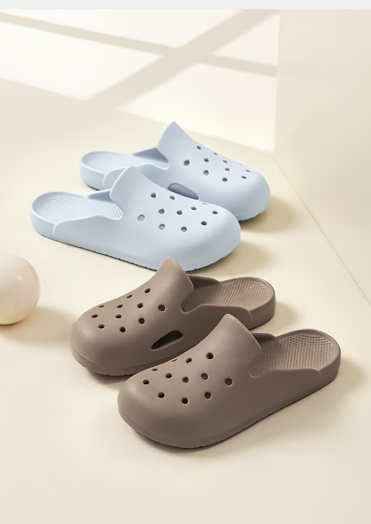Home Story × J Dear Self-Developed EVA Odor-Resistant Ultra-Soft Perforated Slippers for Women, Pink, Size 37/38 11