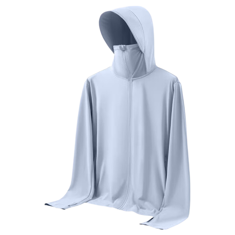 MINISO Ice Silk Wide Brim Sun Protection Clothing for Men And Women, Summer Quick-Dry Cool UPF100+ Sun Protection Jacket, Ice Mist Blue, 2XL