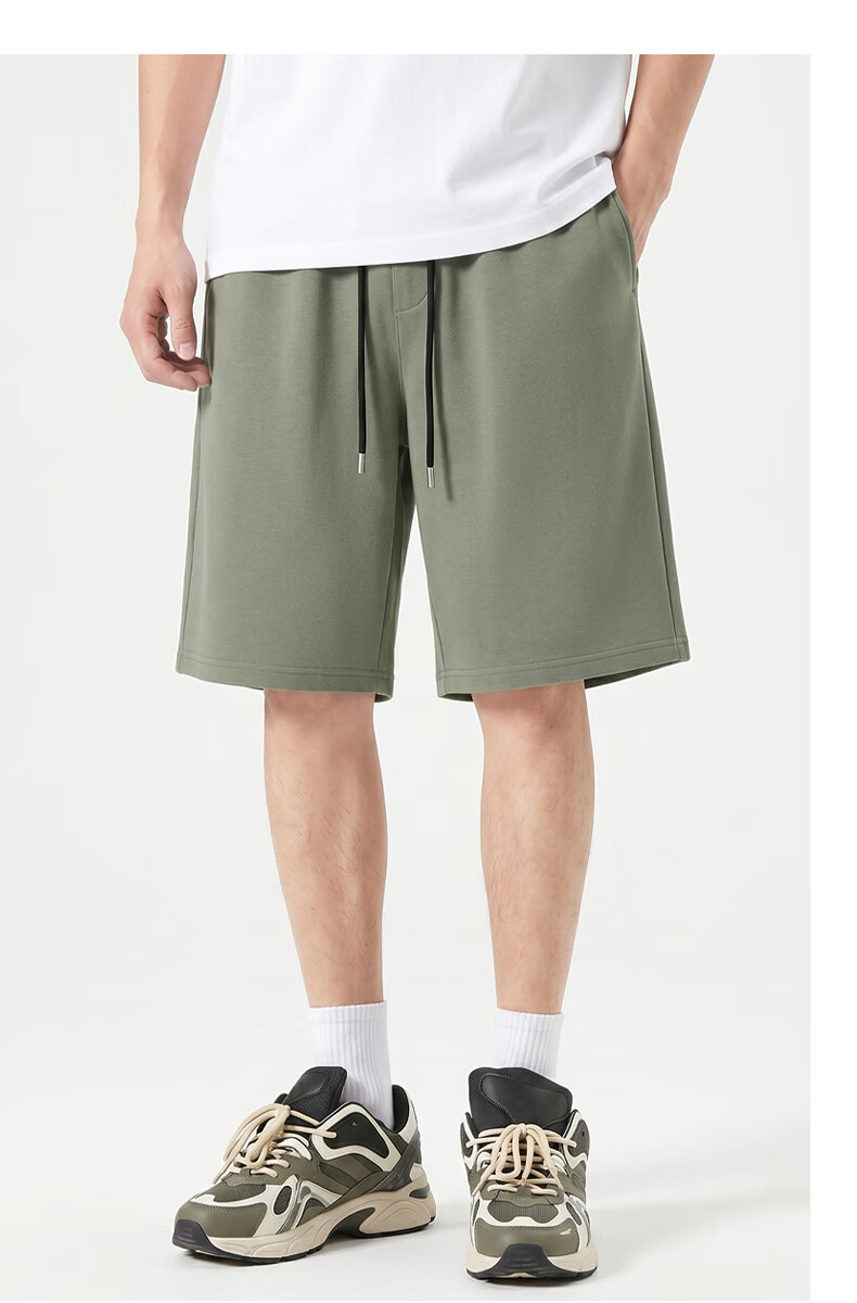 Baleno Men's Shorts, Summer Heavyweight Pure Cotton Casual Versatile Five-Point Pants, Loose-Fitting Large Size Breathable Sports Mid-Length Pants for Outdoor Wear 11