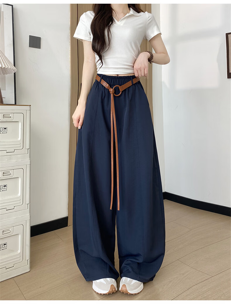 Langsha White Curved Blade Pants Women Summer 2026 New Quick-Dry High-Waist Draped Loose Thin Casual Yamamoto Wide-Leg Pants 15