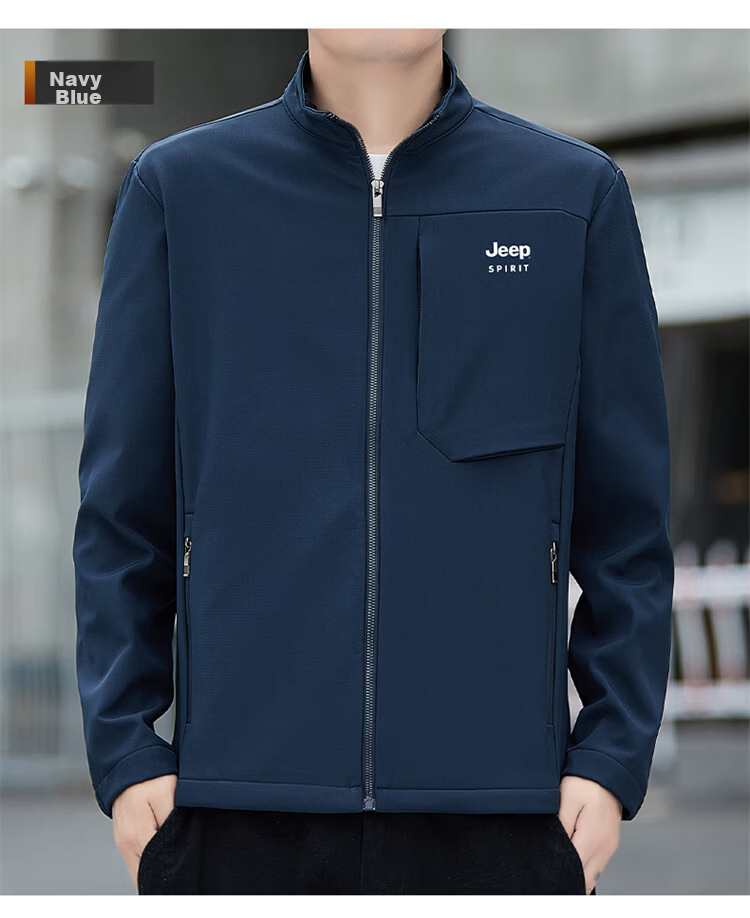 JEEP SPIRIT Men's Softshell Jacket Autumn Winter Men's Workwear Casual Trendy Loose Outerwear 20