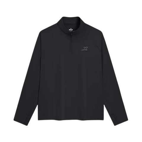 Xtep Men's Quick-Dry Long Sleeve Sports Shirt with Half-Zip, Breathable Fitness Running Outdoor Top