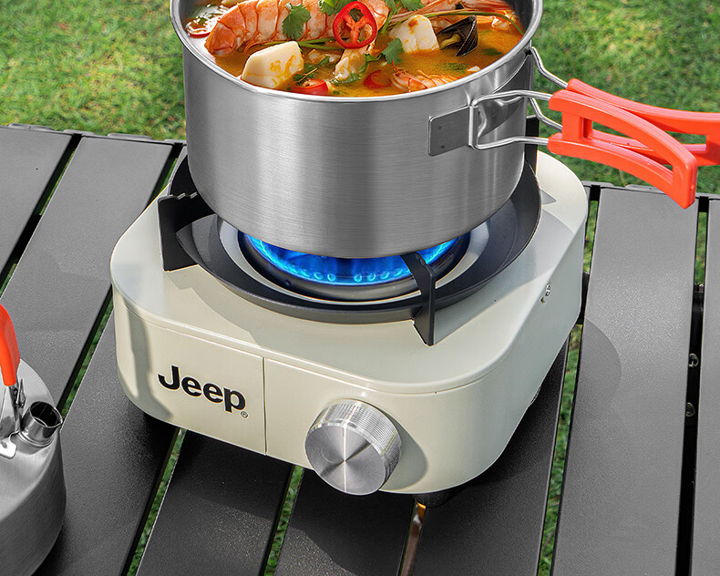 JEEP Outdoor Cookware 304 Stainless Steel Kettle Integrated Cooking Pot Set Cookware Combo (Stove Not Included) 8