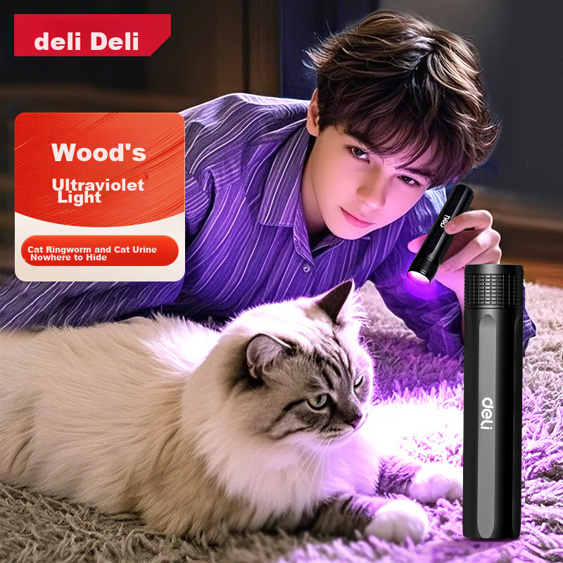 Deli Wood's UV Light Pen for Fruit and Vegetable Identification, Cat Ringworm Detection, Jade and Antique Verification, 365nm Smoke Detection, Anti-Counterfeit Currency Detector Flashlight