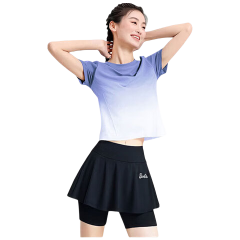Barbie Women's Badminton Outfit, Thin Seamless One-Piece Weave Quick-Drying Sweat-Absorbing Set, Anti-Light Running Suit Set for Women