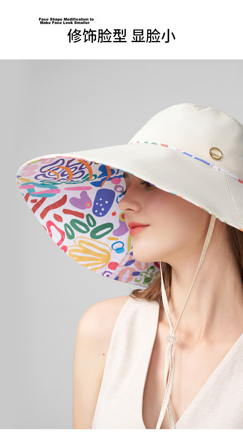 Kenmont Women's Hat 2026 New Oversized Brim Sun Protection Black Coated Outdoor Beach Sun Hat 6321 4