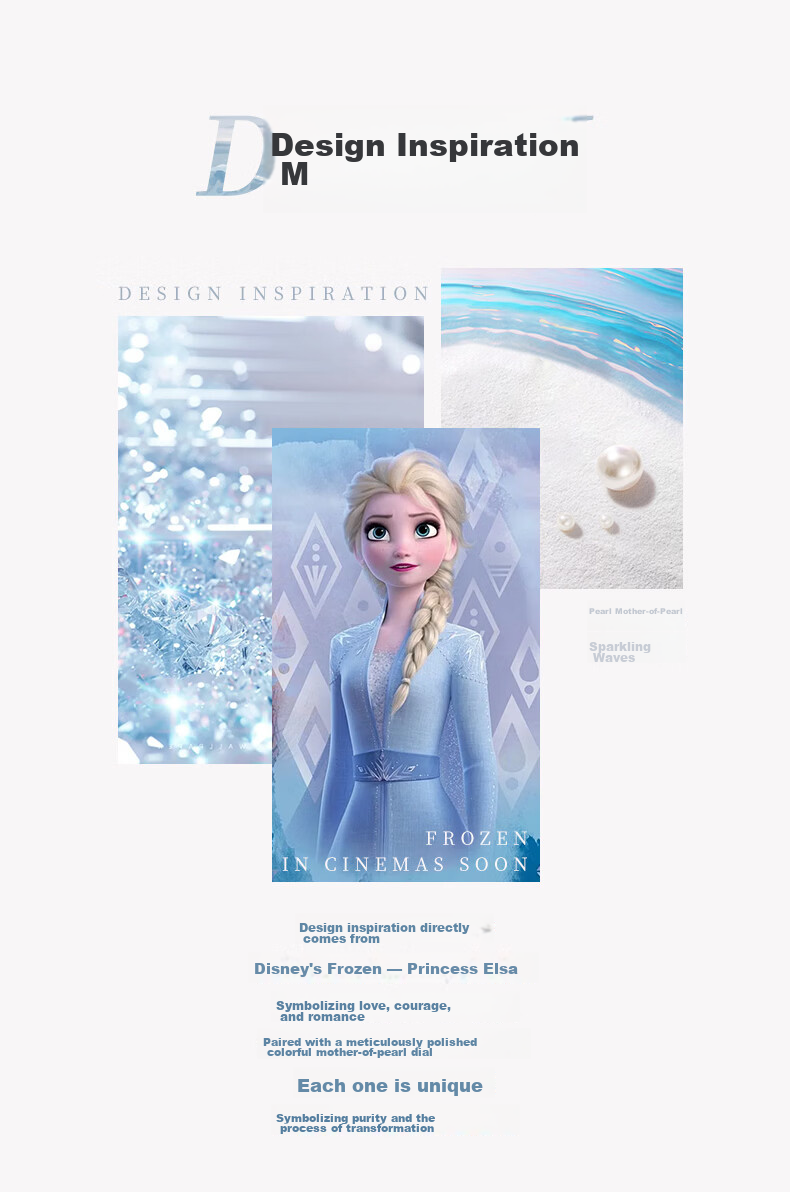 Disney Dreamy Snow Girls Quartz Watch Luxury Niche Gift for Girlfriend and Best Friend Birthday 2
