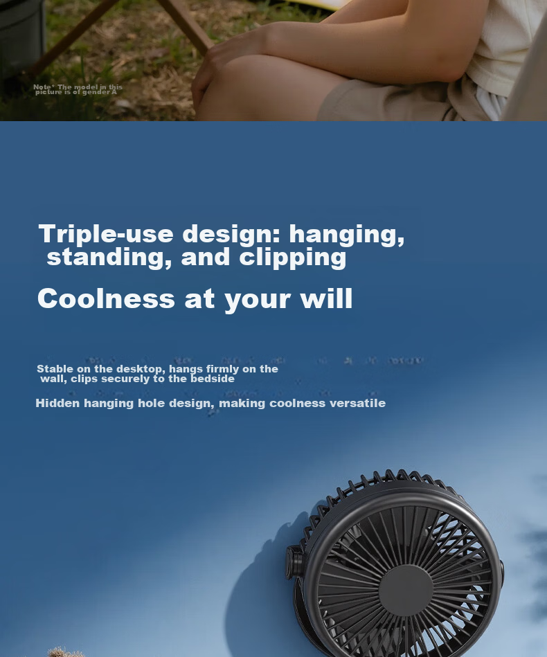 Deli [Hot-Selling] Desktop USB Mini Fan Small Electric Fan for Students Dormitory Office Workstation Bedside Quiet Fan - LK220 Black 11