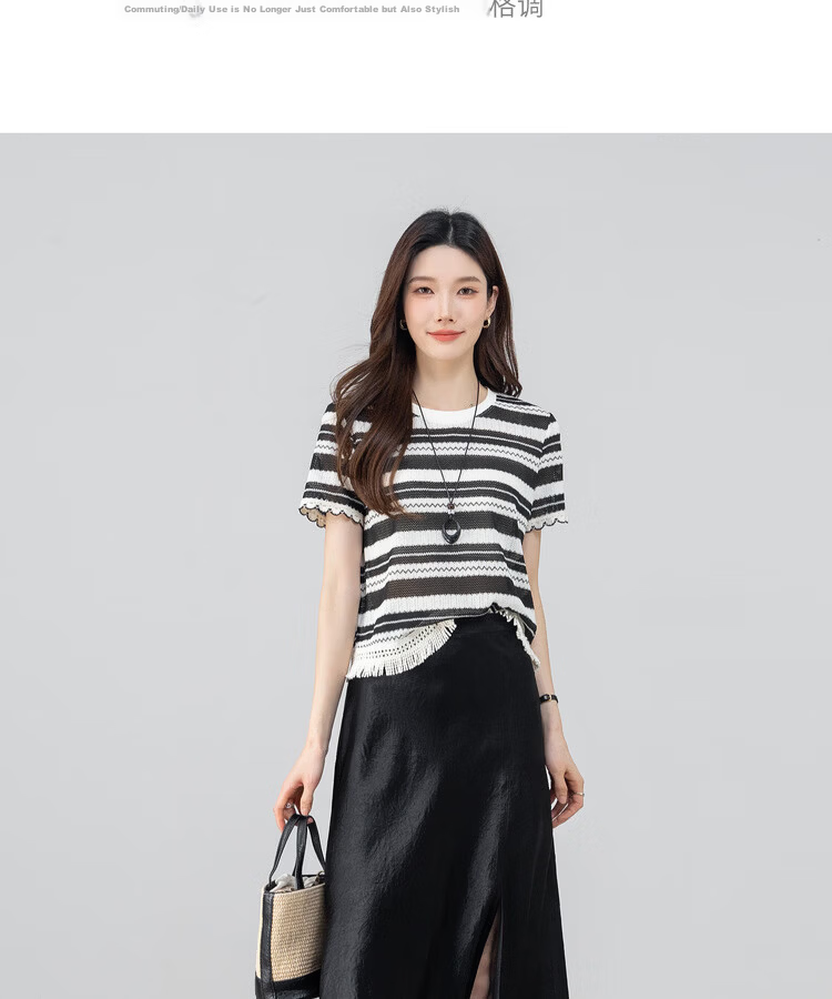 Shangdu Bira Pure Acetate Glossy A-Line Midi Skirt for Women Spring Summer Luxury Commuter Textured Satin Slit Slimming Skirt 2