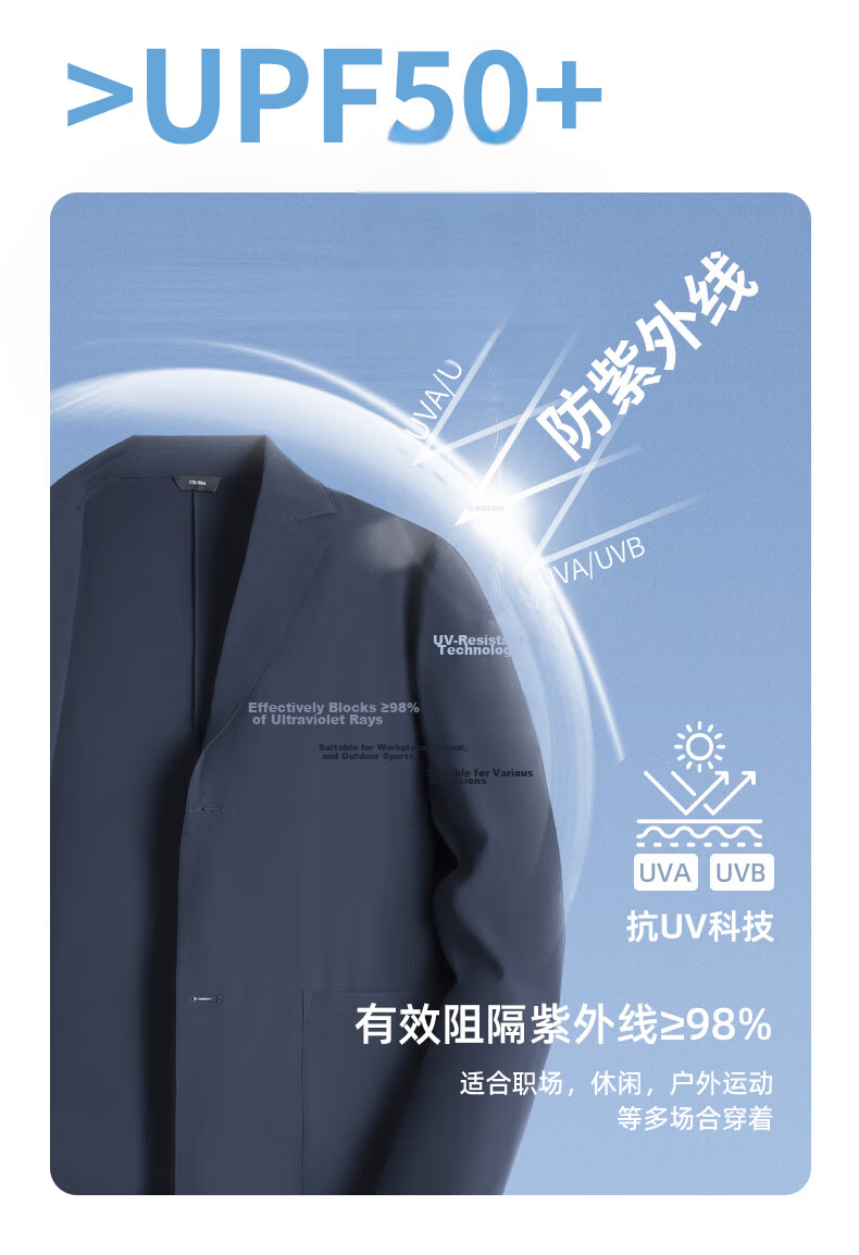 Hengyuanxiang Men's Summer Sunscreen Business Formal Suit Ice Silk Casual Jacket Father's Day Gift 4