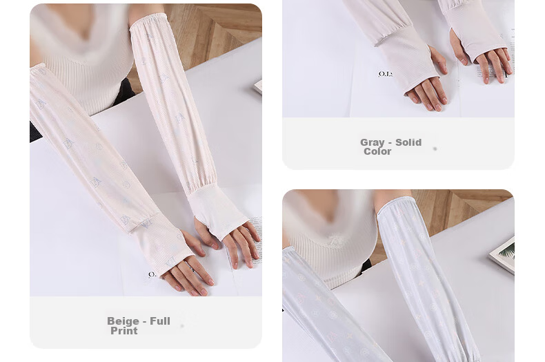 GLO-STORY Women's UV Protection Ice Silk Sun Sleeves Cute Sweet Outdoor Cycling Driving Arm Sleeves 32
