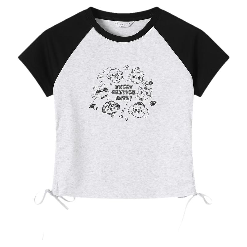 TonLion 2026 Summer New Women's Short Sleeve T-Shirt Loose Casual Beautiful Early Spring Top