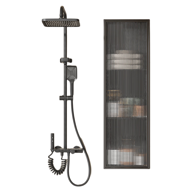 Baizi 304 Stainless Steel Bathroom Storage Rack, Built-In Wall Cabinet with Door, Waterproof, 3-Tier Large Capacity Storage Unit for Bathroom