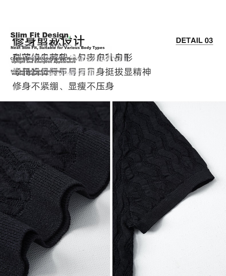 Yanyu Black Slim Fit Knit Top Women 2026 Summer High-End Vintage Style Short Sleeve Half-Open Collar Shirt Black S 7