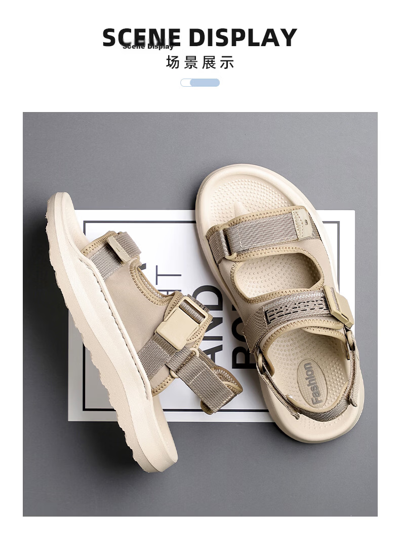 MEXICAN Spring Summer New Men's Sandals Beach Shoes Slippers Breathable Black Size 39 17