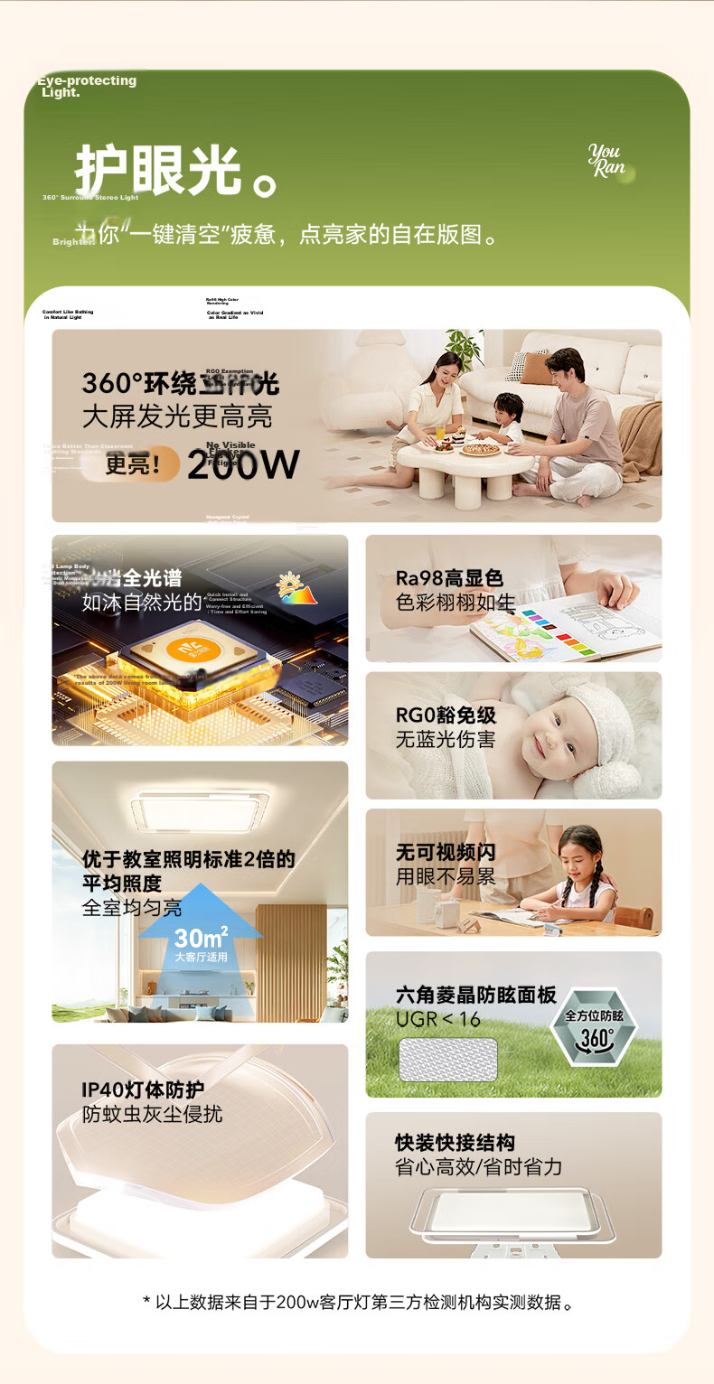 NVC Nordic Ceiling Light 2026 New Full Spectrum Eye Protection Ceiling Light Bai Youran Lite 60W Bedroom Round Lamp 3