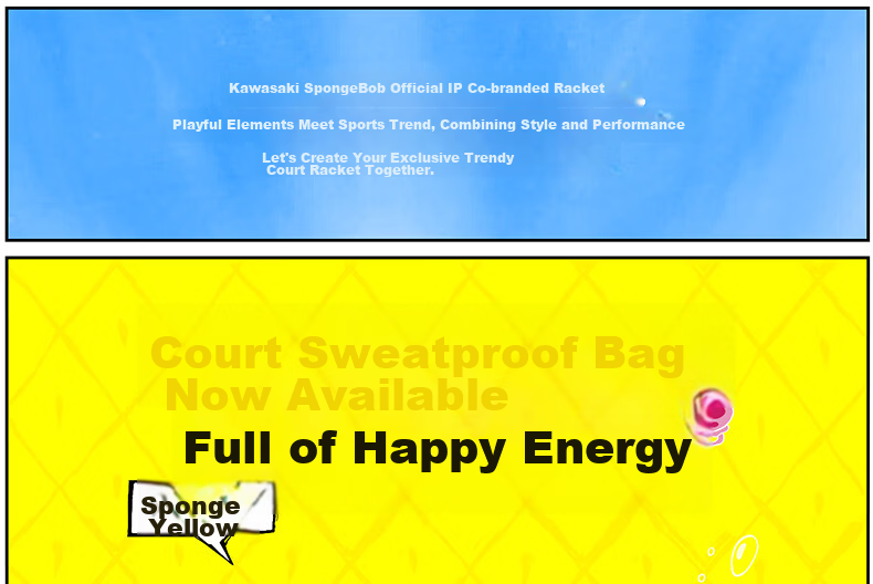 KAWASAKI SpongeBob Limited Edition Full Carbon 4U Badminton Racket Training Durable Feather Yellow 3