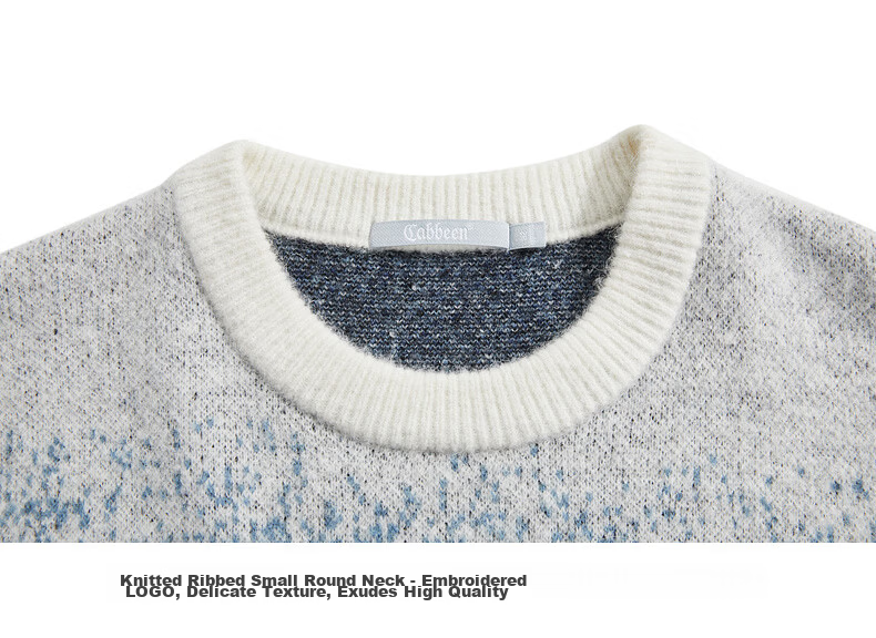 CABBEEN Mohair and Wool Blend Geometric Pattern Gradient Soft Fluffy Long Sleeve Sweater Spring 2026 13