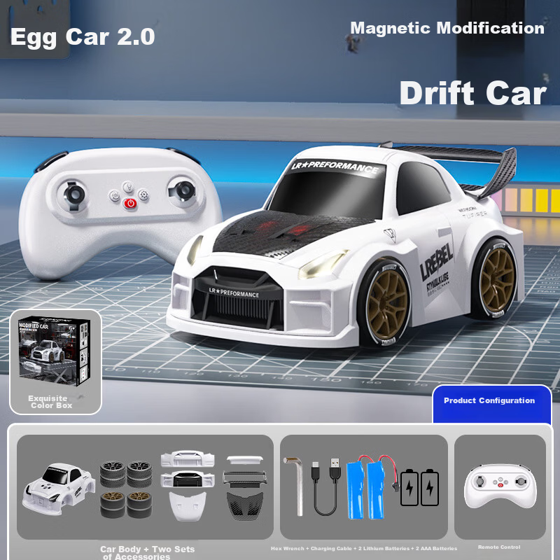 Sony Egg Car 2.0 Remote Control RC Drift Magnetic Upgrade Variable Speed GTR Model Double Battery Children's Day Gift