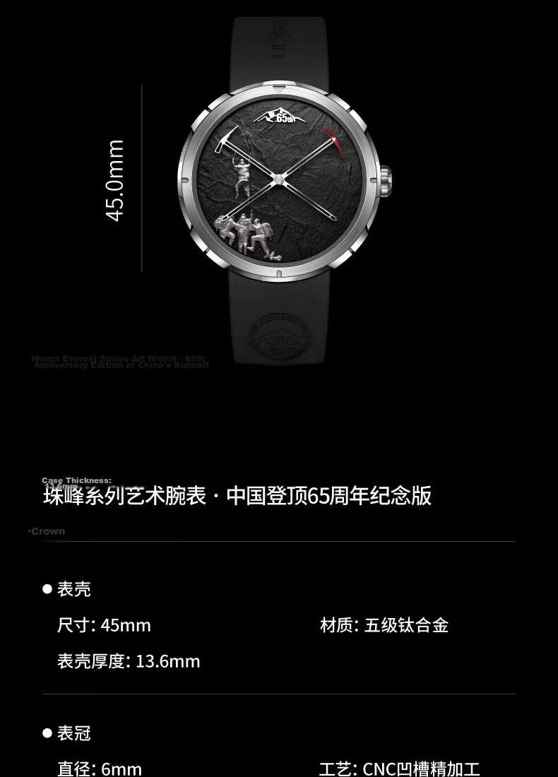 CIGA Design XiJia Everest Dynamic Mechanical Art Watch Men's China 65th Anniversary of Everest Summit Edition 18