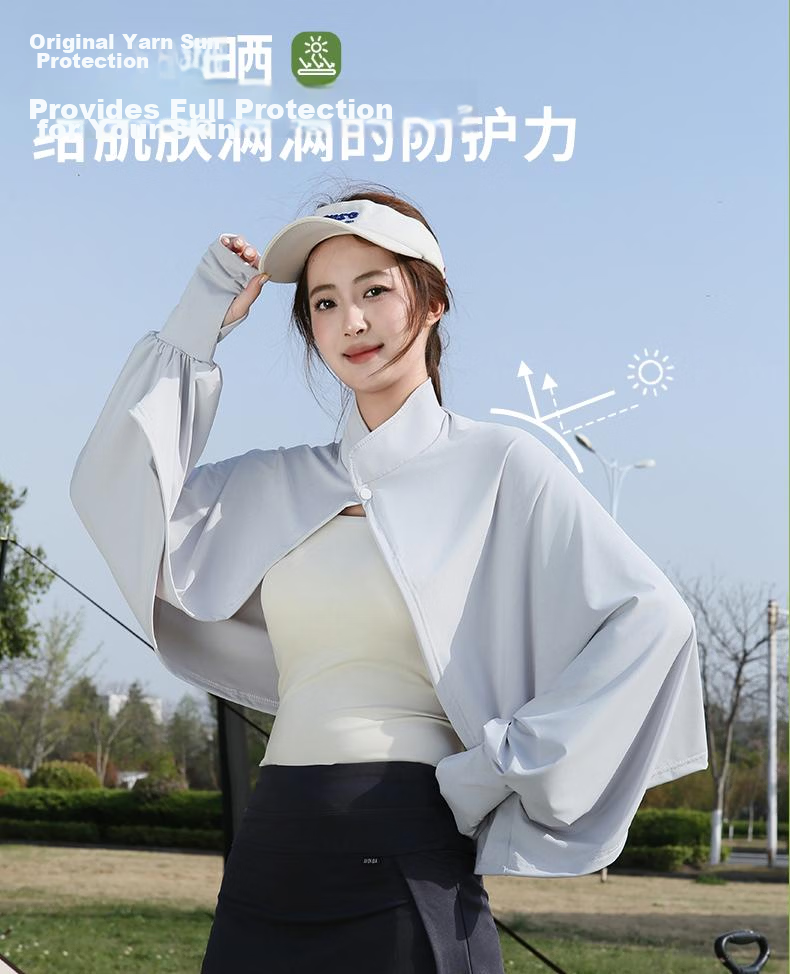 Combo Women's Ice Silk Cooling Sunscreen Jacket Short UV Protection Lightweight Skin Jacket for Summer Outdoor Fishing 4