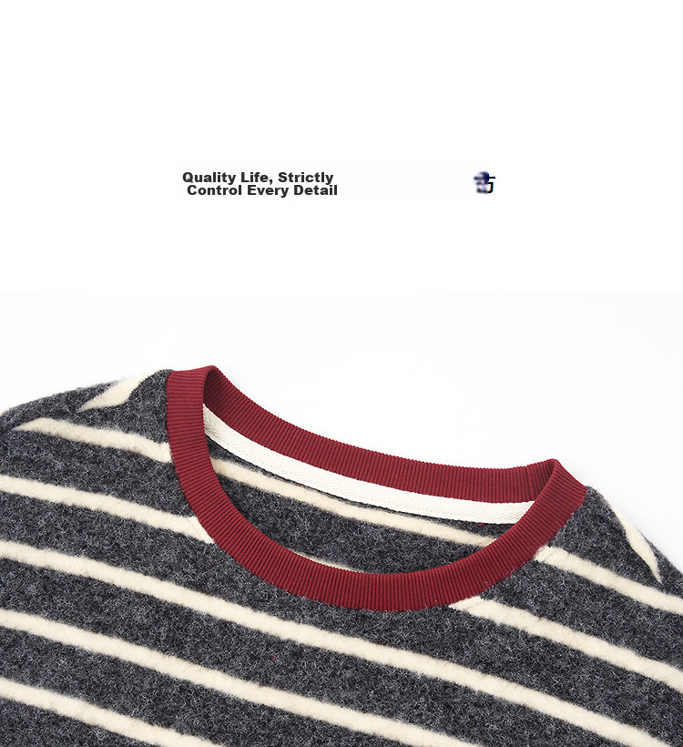Demana Vintage Collegiate Style Winter Japanese Colorblock Crewneck Striped Loose Fit Sweatshirt for Women 12