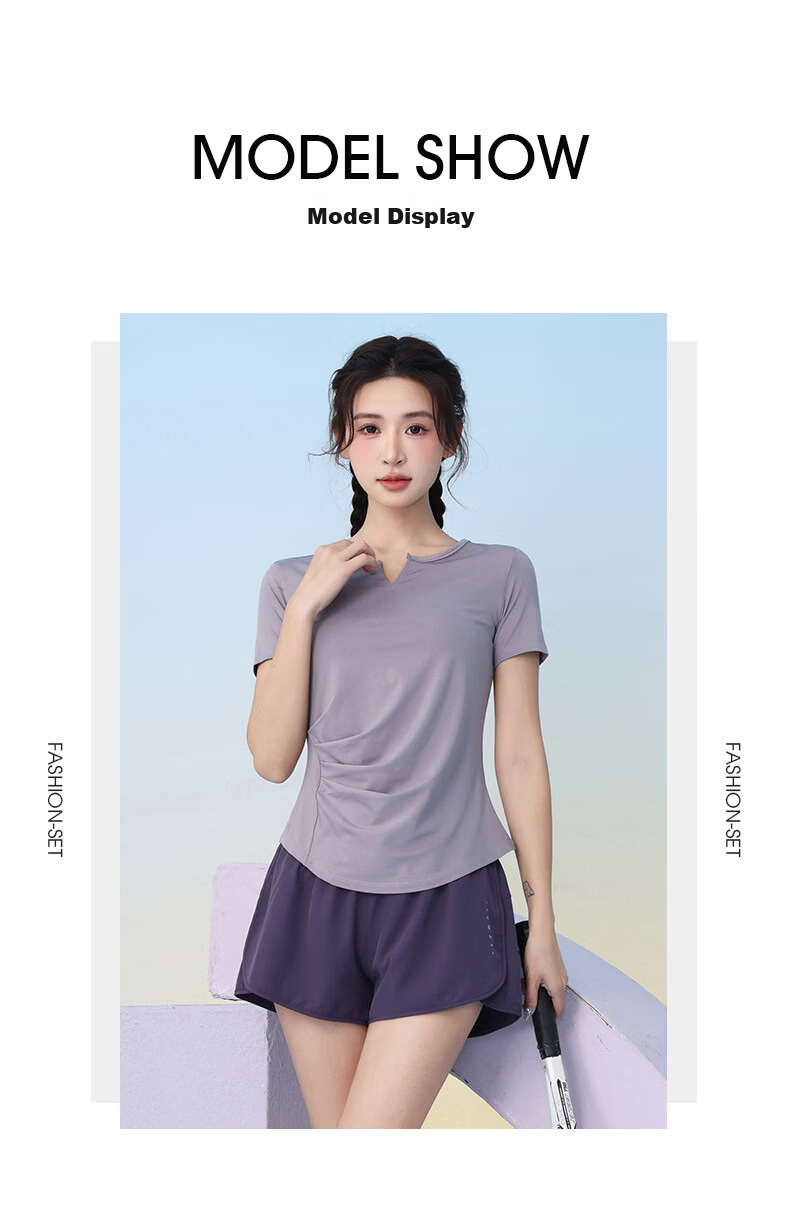 Baisirong Women's Outdoor Cycling Jersey Professional Running Sports Set Four-Season Lightweight Breathable Quick-Dry Fitness Training Yoga Wear 7